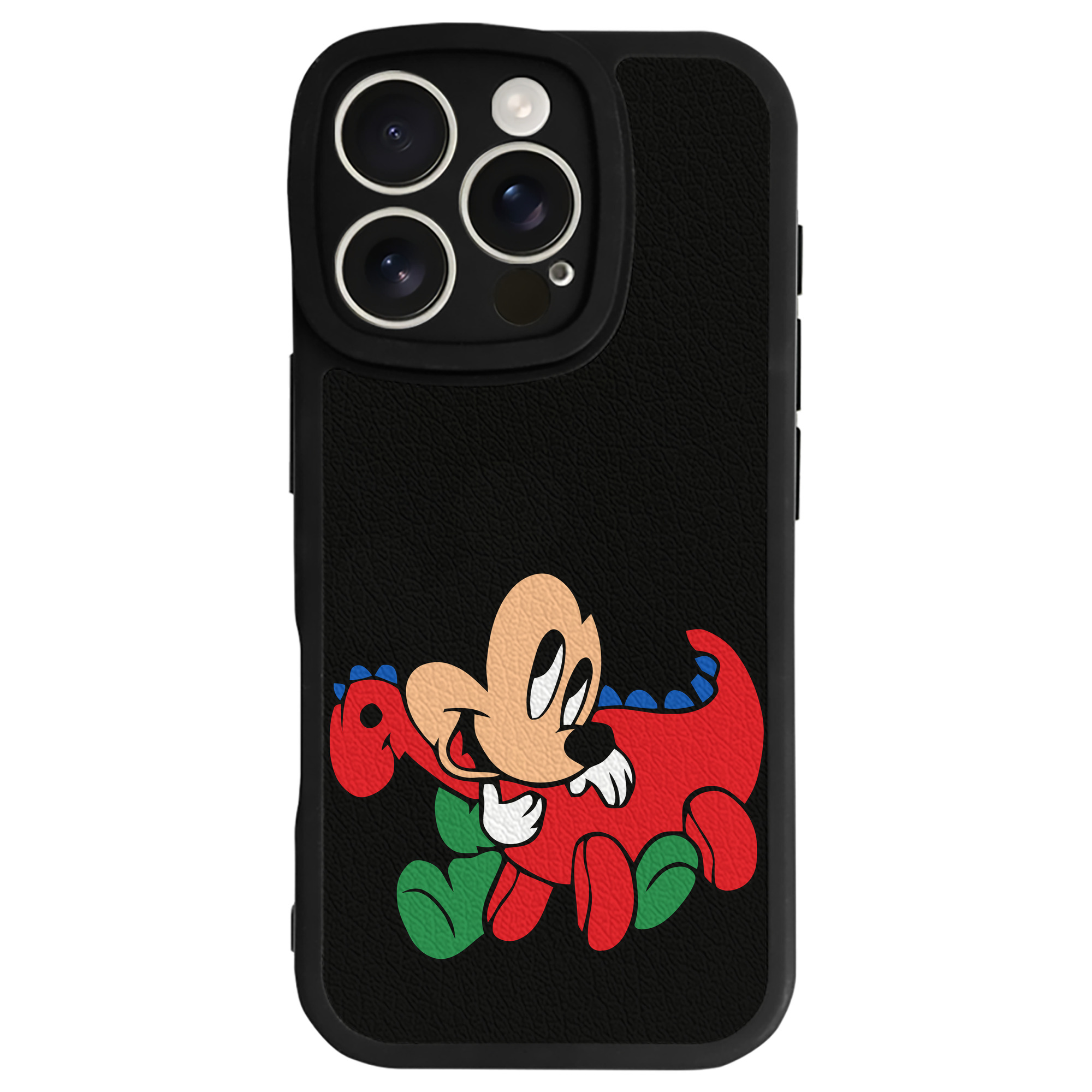 （画像用） ミッキーマウス Mickey Mouse 【iPhone 16シリーズ対応】シリコンスマホケース（レザー調） 材質：シリコン